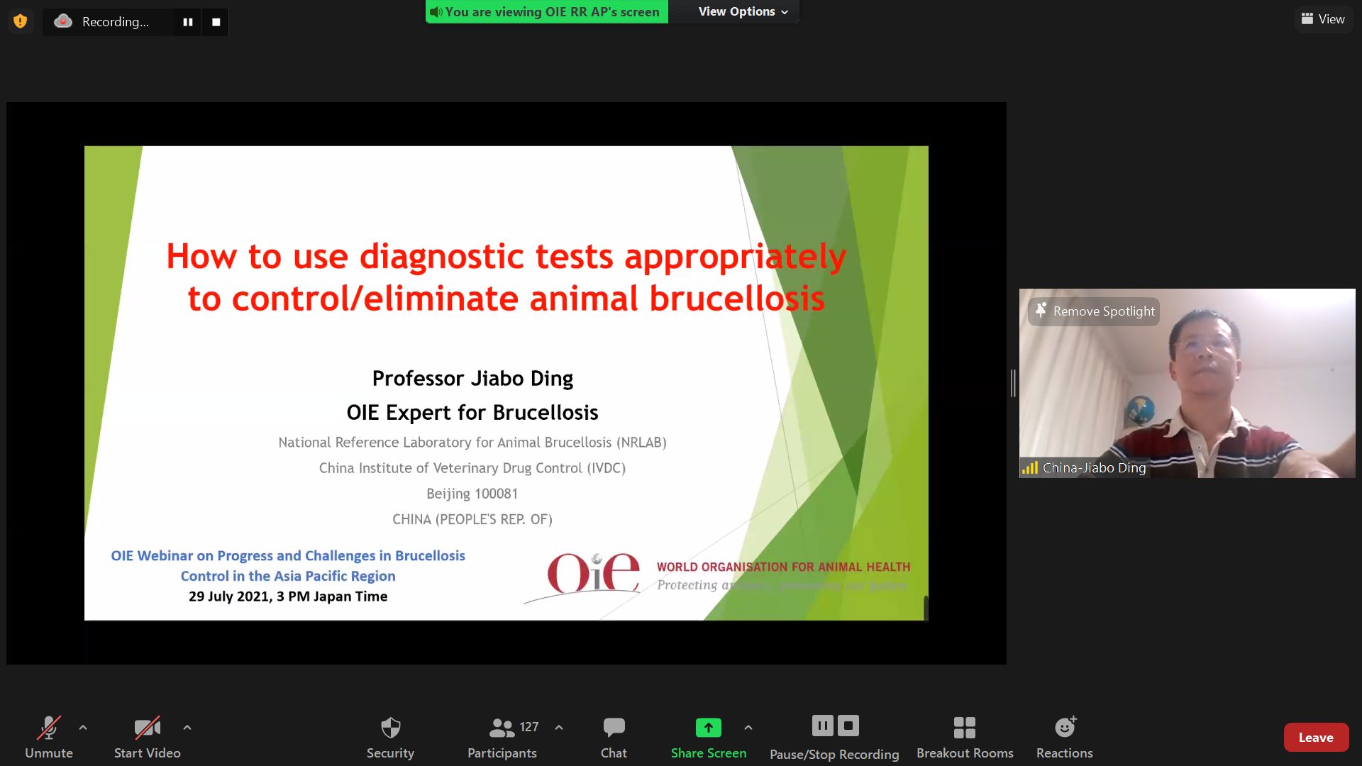 OIE Webinar On Progress And Challenges In Brucellosis Control In The ...